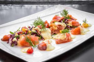 Marinated fresh salmon