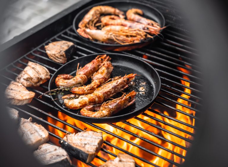 Maso a krevety na grilu