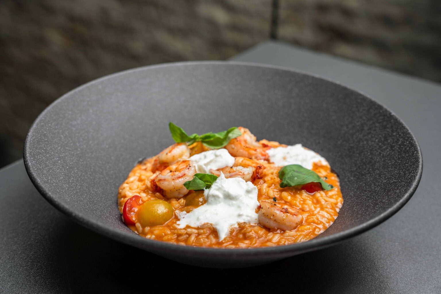 RISOTTO AL POMODORO CON GAMBERI