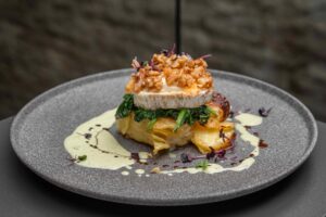 Spinat-Türmchen mit Ziegenkäse